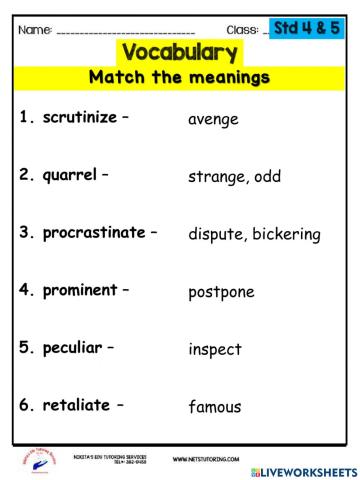 Spelling and Vocabulary Test 2