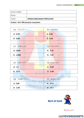 Operasi bergabung perpuluhan