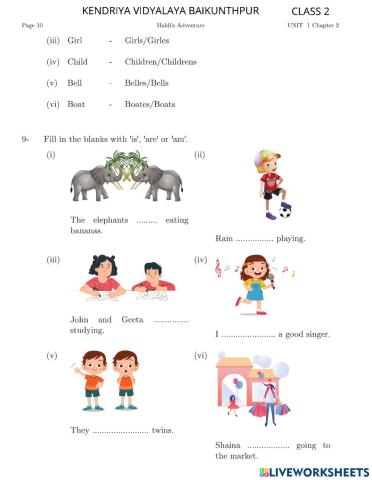 Class 2 eng ws 5&6 ch2