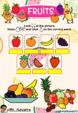 Fruits (Look, listen and click)
