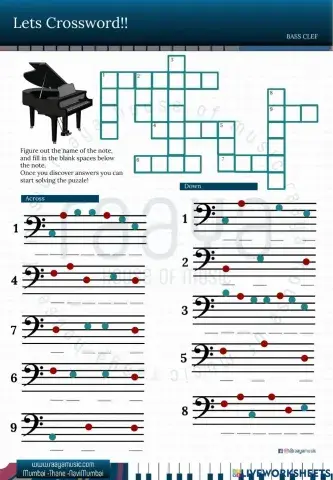 CROSSWORD - BASS CLEF