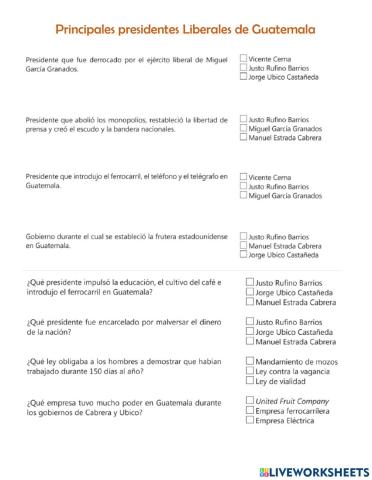 Presidentes liberales de Guatemala