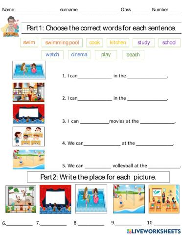 Lesson 3 EDL Exercise- Things and places we can do activities