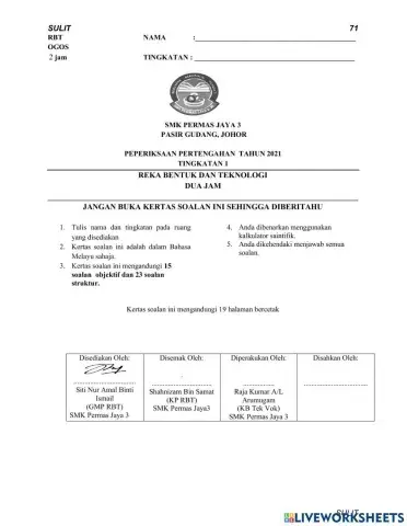 Peperiksaan pertengahan tahun 2021