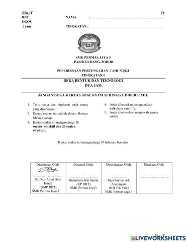 Peperiksaan pertengahan tahun 2021