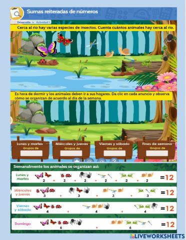 Sumas reiteradas de números
