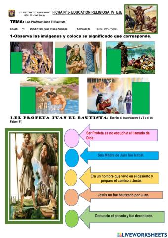 Los profetas:juan el bautista