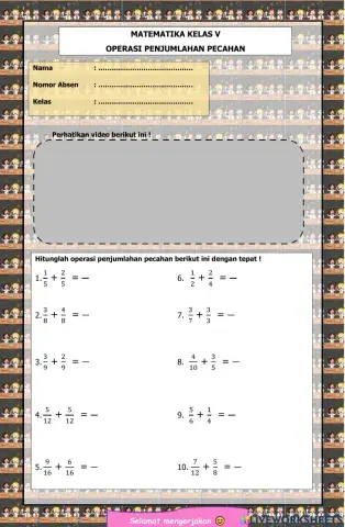 Lkpd operasi penjumlahan pecahan