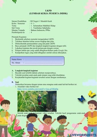 LKPD Tema 1 Subtema 1 Pembelajaran 4