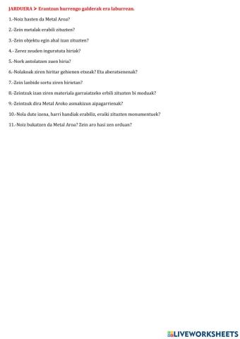 Metal Aroko galdetegia