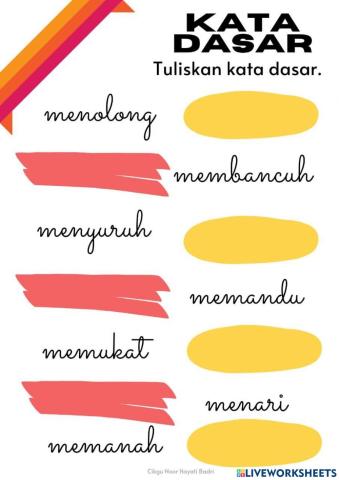 Kata dasar:latihan 1