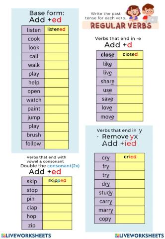 Grade 4 Simple past tense