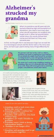 Alzheimer's strucked my grandma