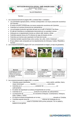 El sector primario-Colombia