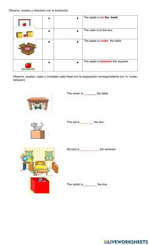 Preposiciones de lugar