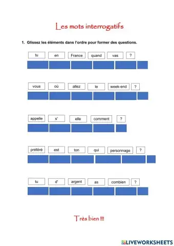 Les mots interrogatifs