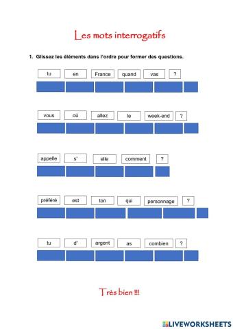 Les mots interrogatifs