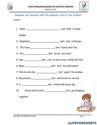 Present simple negative