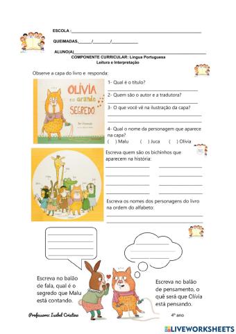 Leitura e interpretação Olivia e o Grande Segredo