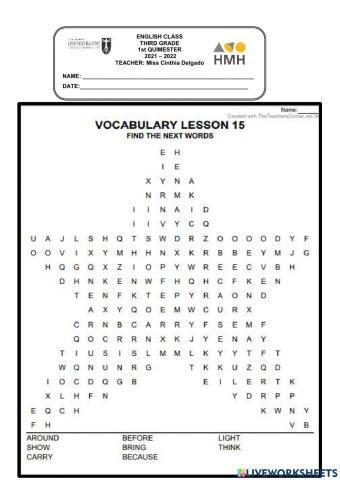 Vocabulary lesson 15