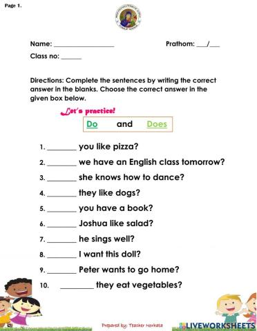 Do, Don't, Does, Doesn't.