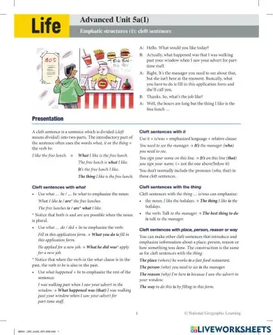 Life Advanced Unit 5a(1)