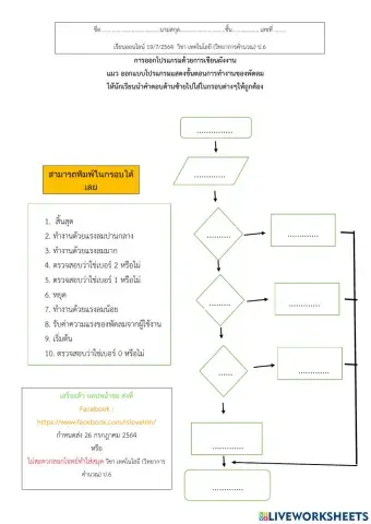 Issuing a program by writing a flowchart