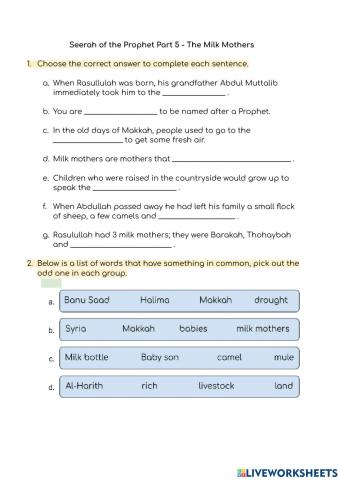 Seerah part 5 - The Milk Mothers