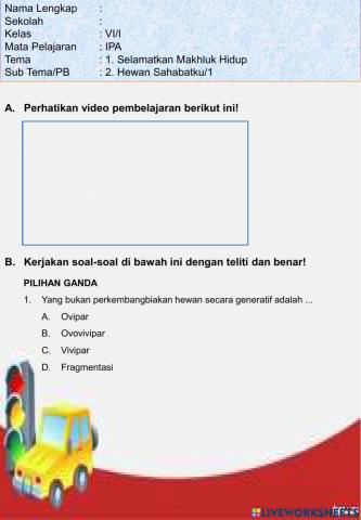 Perkembangbiakan hewan secara generatif (ovipar, vivipar, ovovivipar)