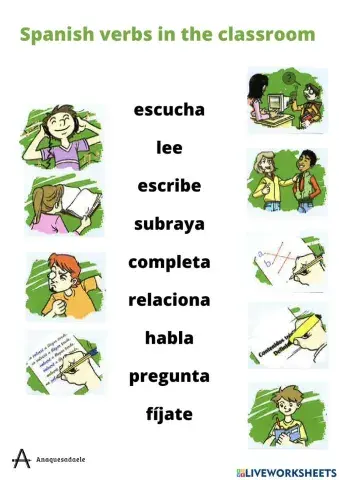 Verbos en la clase de español