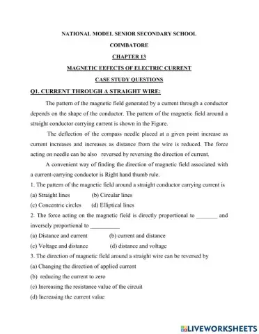 Magnetic effects of electric current - part 1