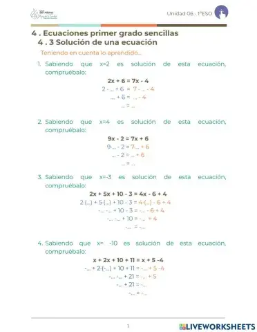 Solución de una ecuación