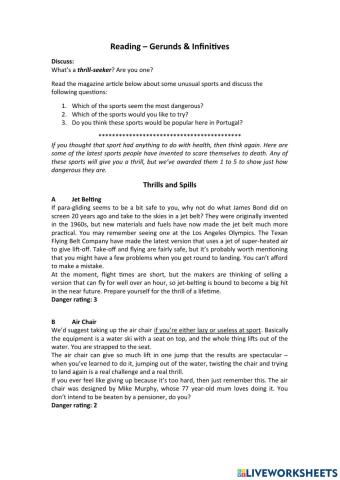 Dangerous Sports Reading