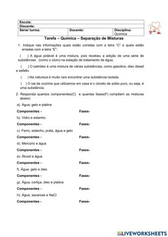 Atividade de química