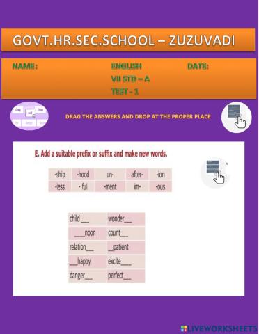 Prefixes and Suffixes