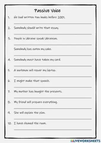 Passive voice writing