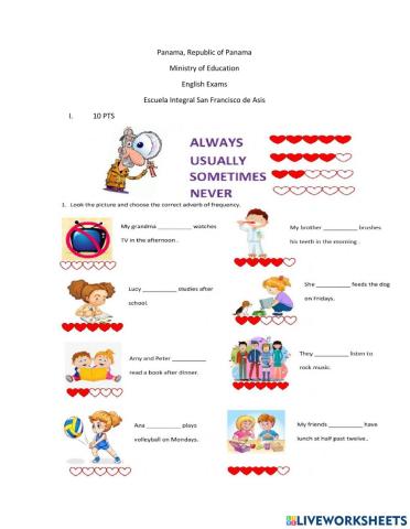 Adverbs of frequency