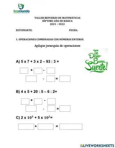 Operaciones combinadas