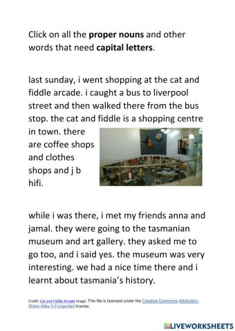 Punctuation - Capital letters