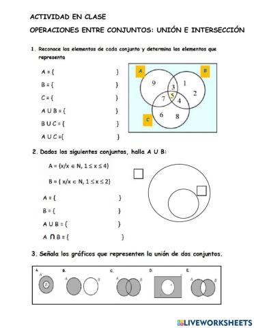 Unión e intersección de conjuntos