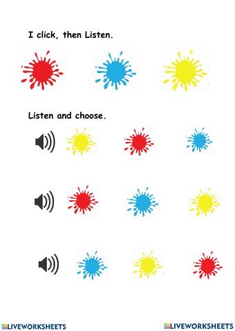 Colours - red, yellow, blue