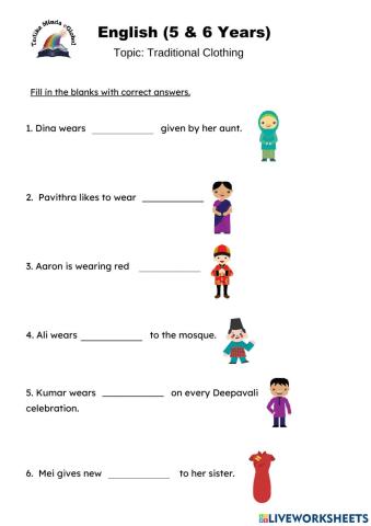 5 & 6 Years: English (Traditional Clothing)