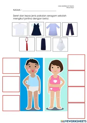 Pakaian Seragam Sekolah Mengikut Jantina