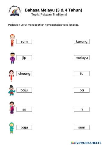 3 & 4 Tahun: BM (Pakaian Tradisional)