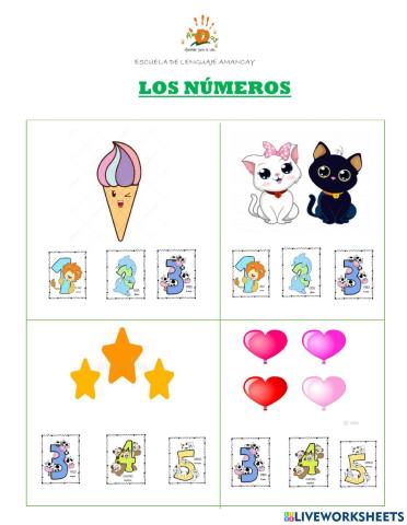 Los numeros del 1 al 7