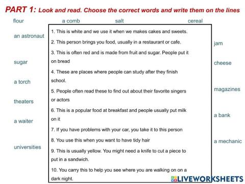 Flyers - Reading Part 1