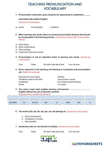 Teaching Vocabulary and Pronunciation