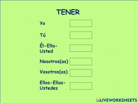 Verbo TENER
