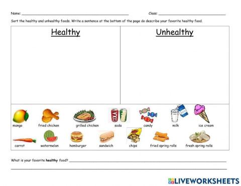 Healthy and Unhealthy Food