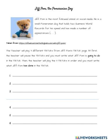 Jiff pom: has vs going to